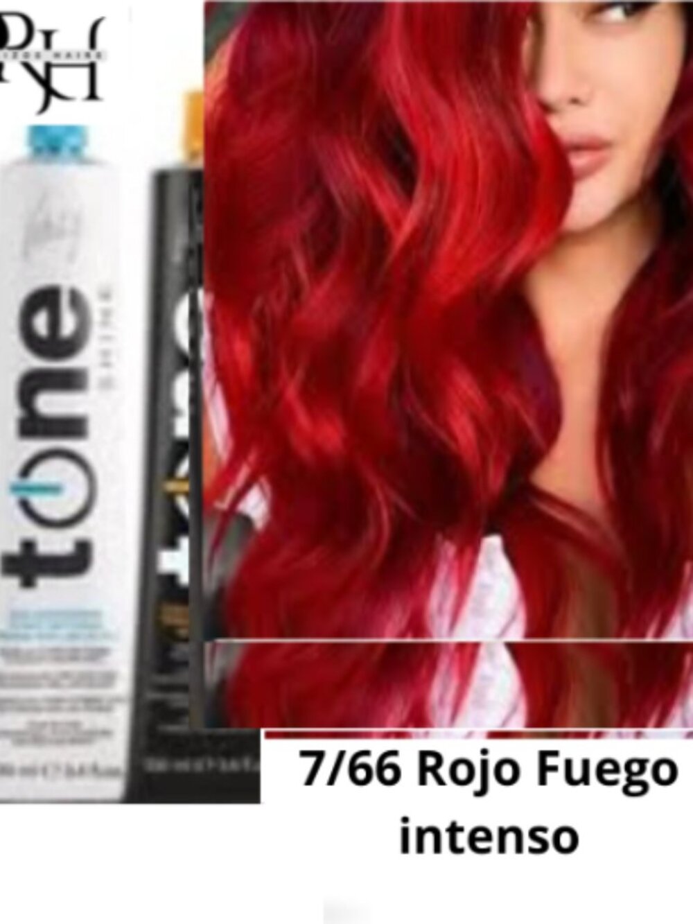 Tinte Vitality's Toner 7.66 Rojo Fuego intenso semi permanente sin amoniaco Int